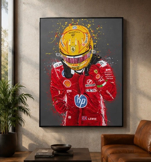Sir Lewis Hamilton - Framed Canvas Reprint