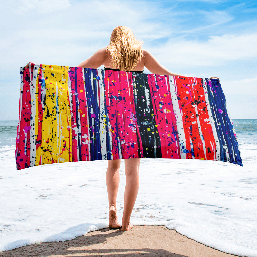 Stripped - Beach Towel