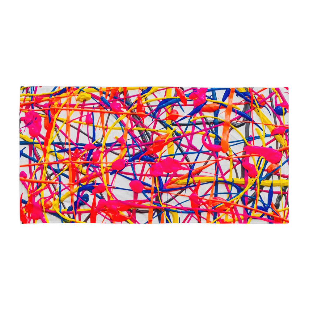 Neon Web - Beach Towel