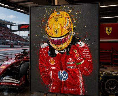 Sir Lewis Hamilton - Framed Canvas Reprint
