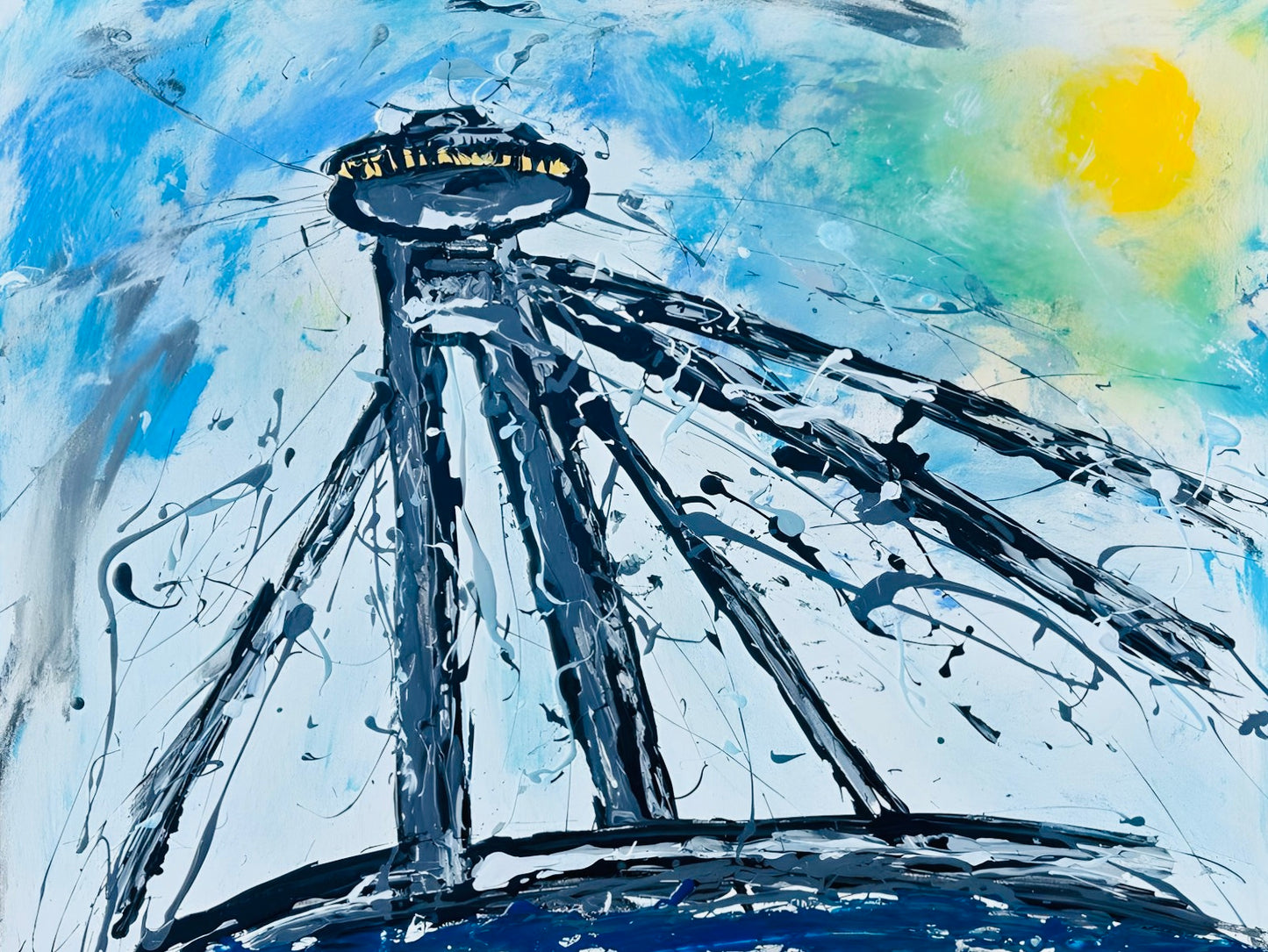 Bratislava UFO Bridge - Original Artwork