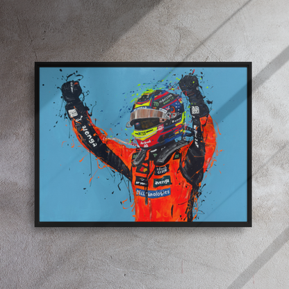 Oscar Piastri - Framed canvas reprint size 24″×32″