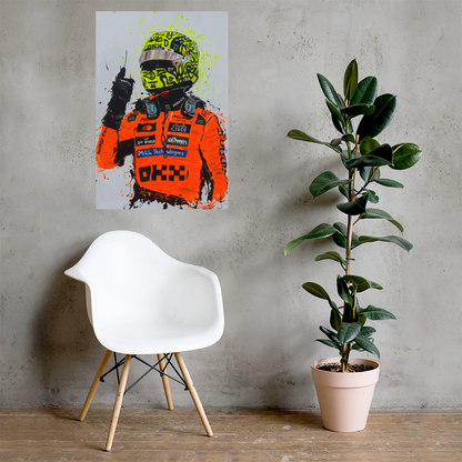 Lando  Norris - Premium Luster Photo Paper Poster - size 24" x 36"