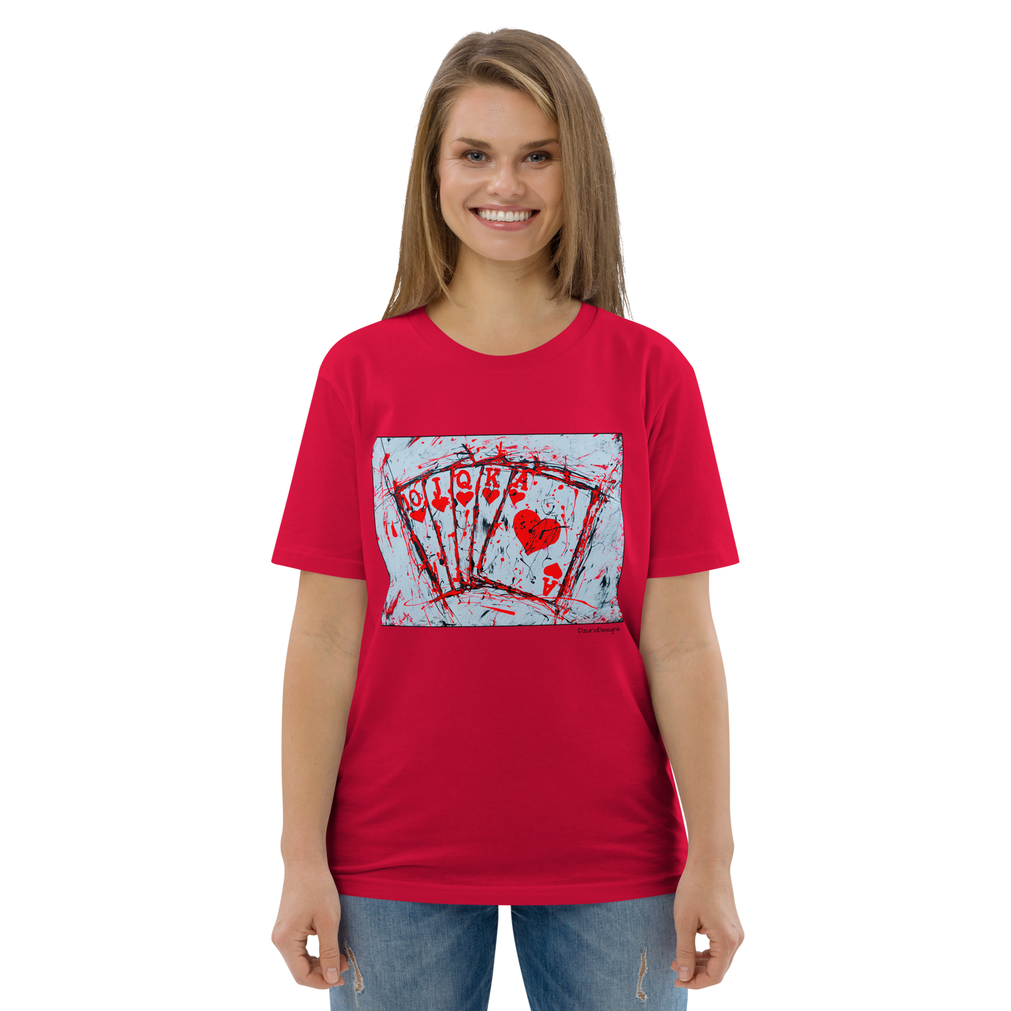 Royal Flush - Unisex organic cotton t-shirt - Red